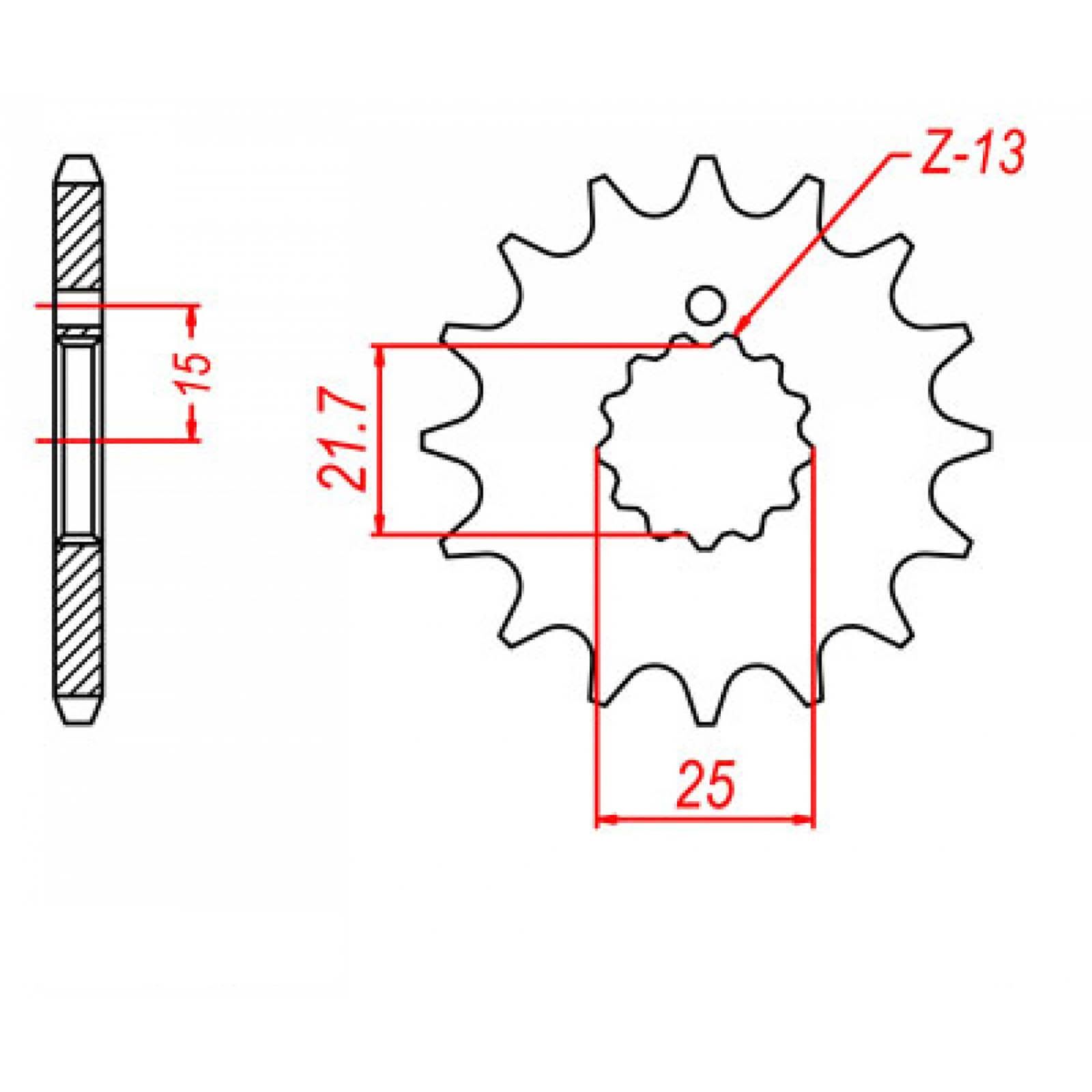 SPROCKET FRONT MTX 518 15T #630 SPF51815