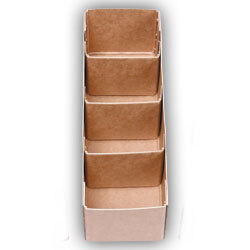 PARTS BOX H/DUTY CARDBOARD 12x4x4 4 COMPARTMENTS