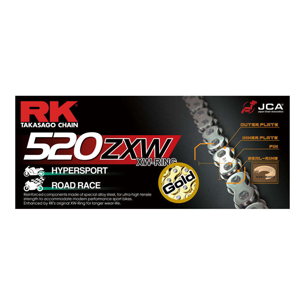 RK CHAIN GB520ZXW-130L GOLD