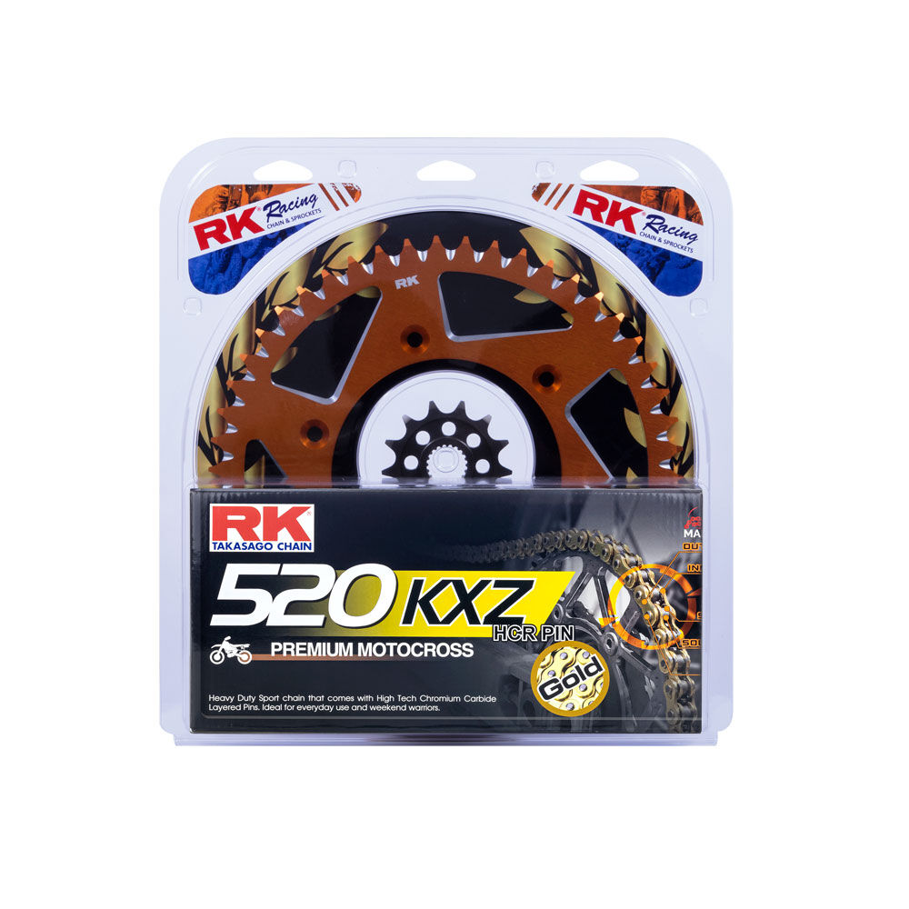 LITE PACK - RK CHAIN & SPR KIT ORANGE 14/52 KTM 06-25