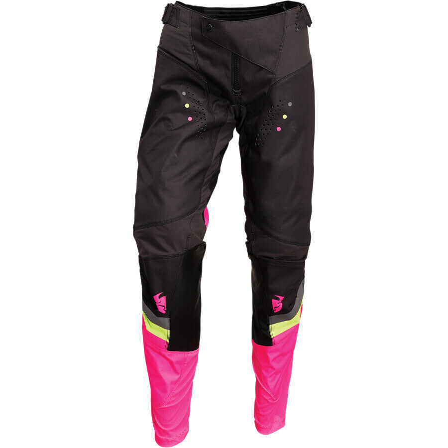 Thor 2024 Pulse Rev Charcoal/Fluro Pink Womens Pants - 11/12
