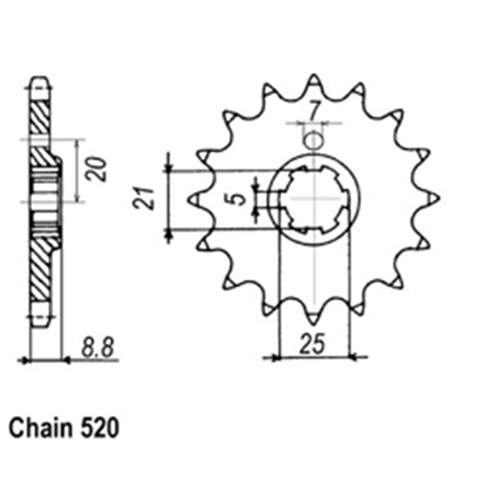 FRONT SPROCKET - STEEL 13T 520P