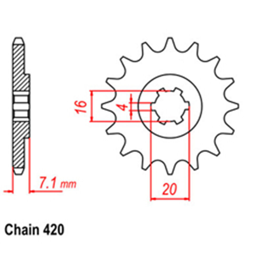 FRONT SPROCKET - STEEL 14T 420P