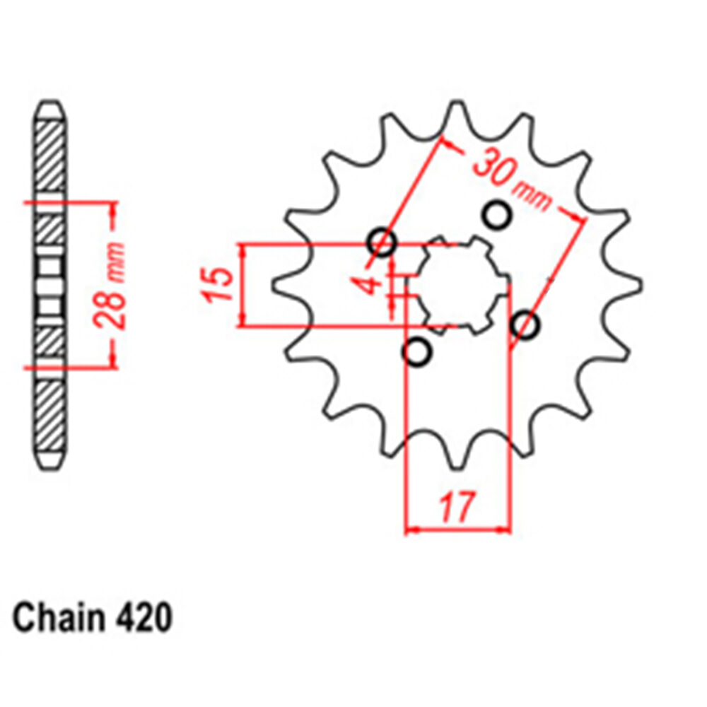 FRONT SPROCKET - STEEL 14T 420P D/D