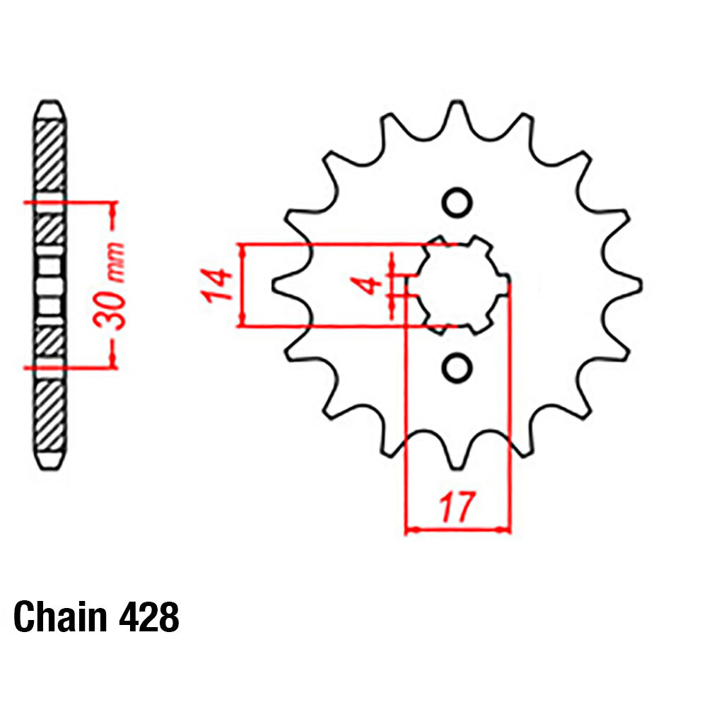 FRONT SPROCKET - STEEL 16T 428P