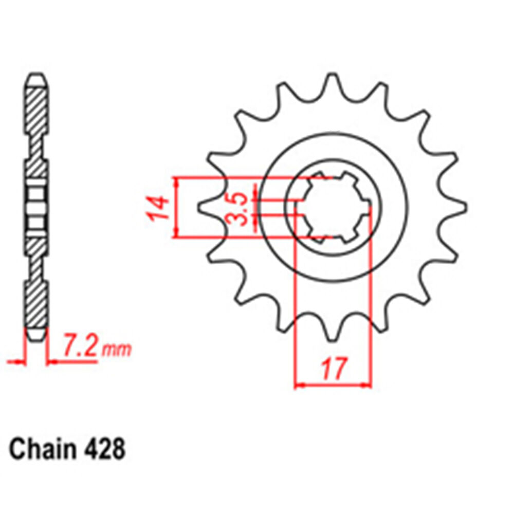 FRONT SPROCKET - STEEL 13T 428P