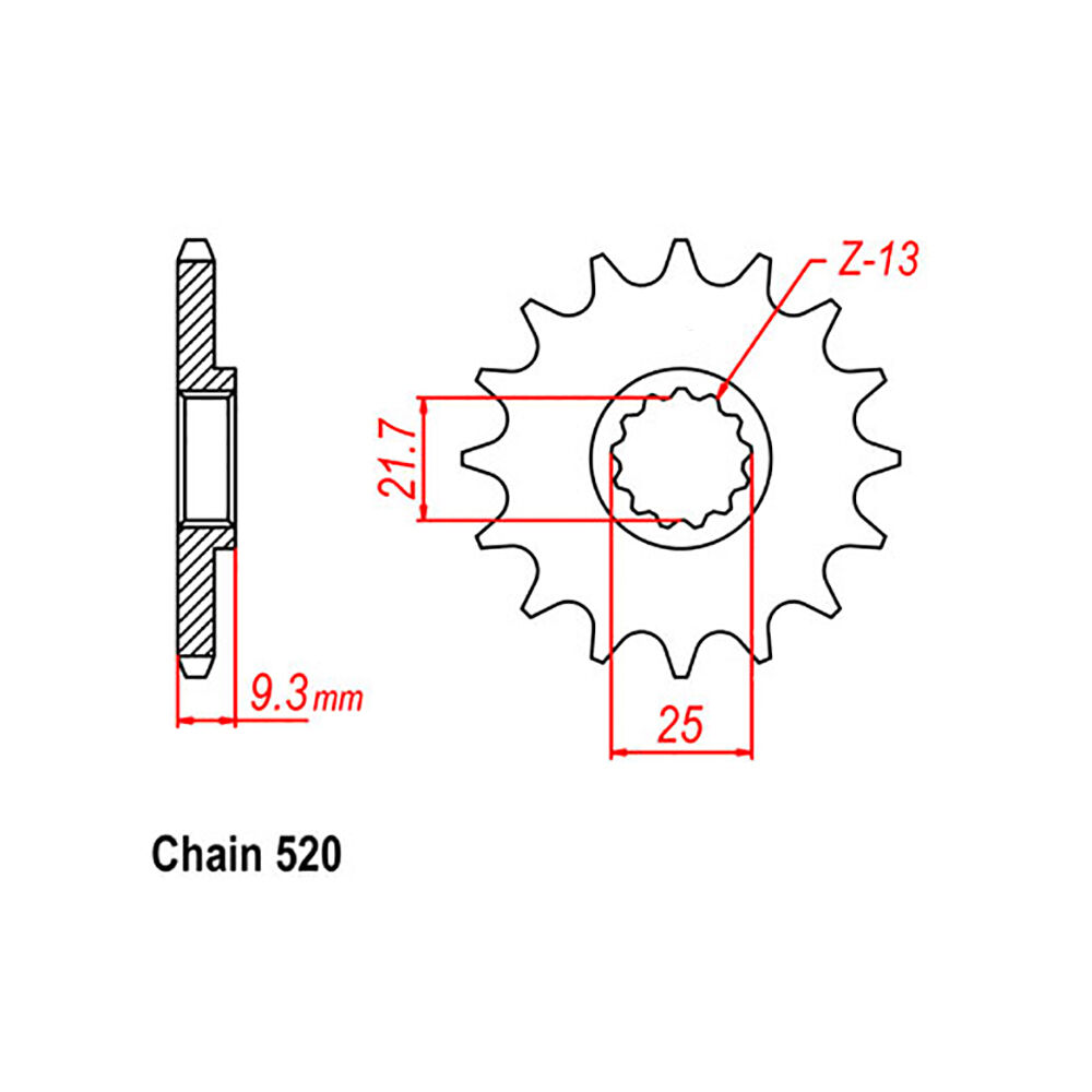 FRONT SPROCKET - STEEL 14T 520P