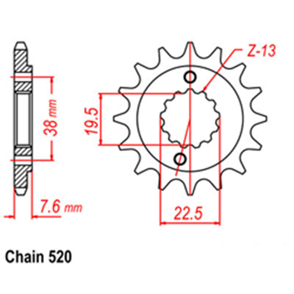 FRONT SPROCKET - STEEL 13T 520P