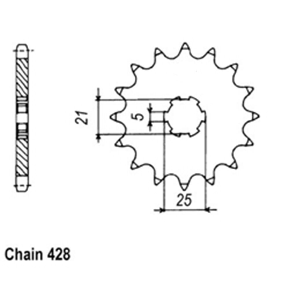 FRONT SPROCKET - STEEL 13T 428P