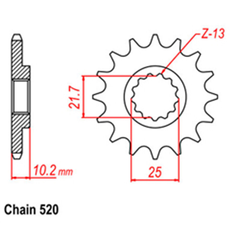 FRONT SPROCKET - STEEL 12T 520P