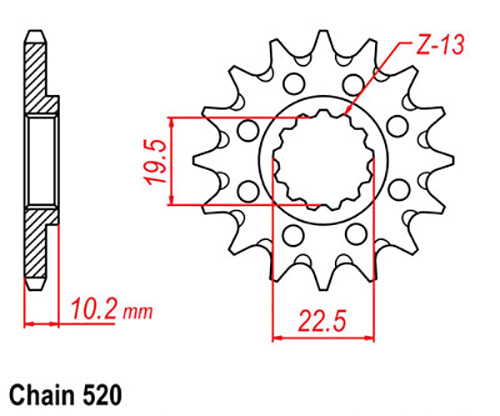 FRONT SPROCKET - STEEL 13T 520P