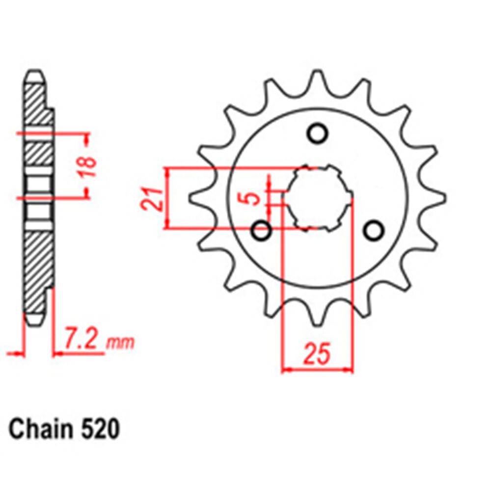 FRONT SPROCKET - STEEL 17T 520P