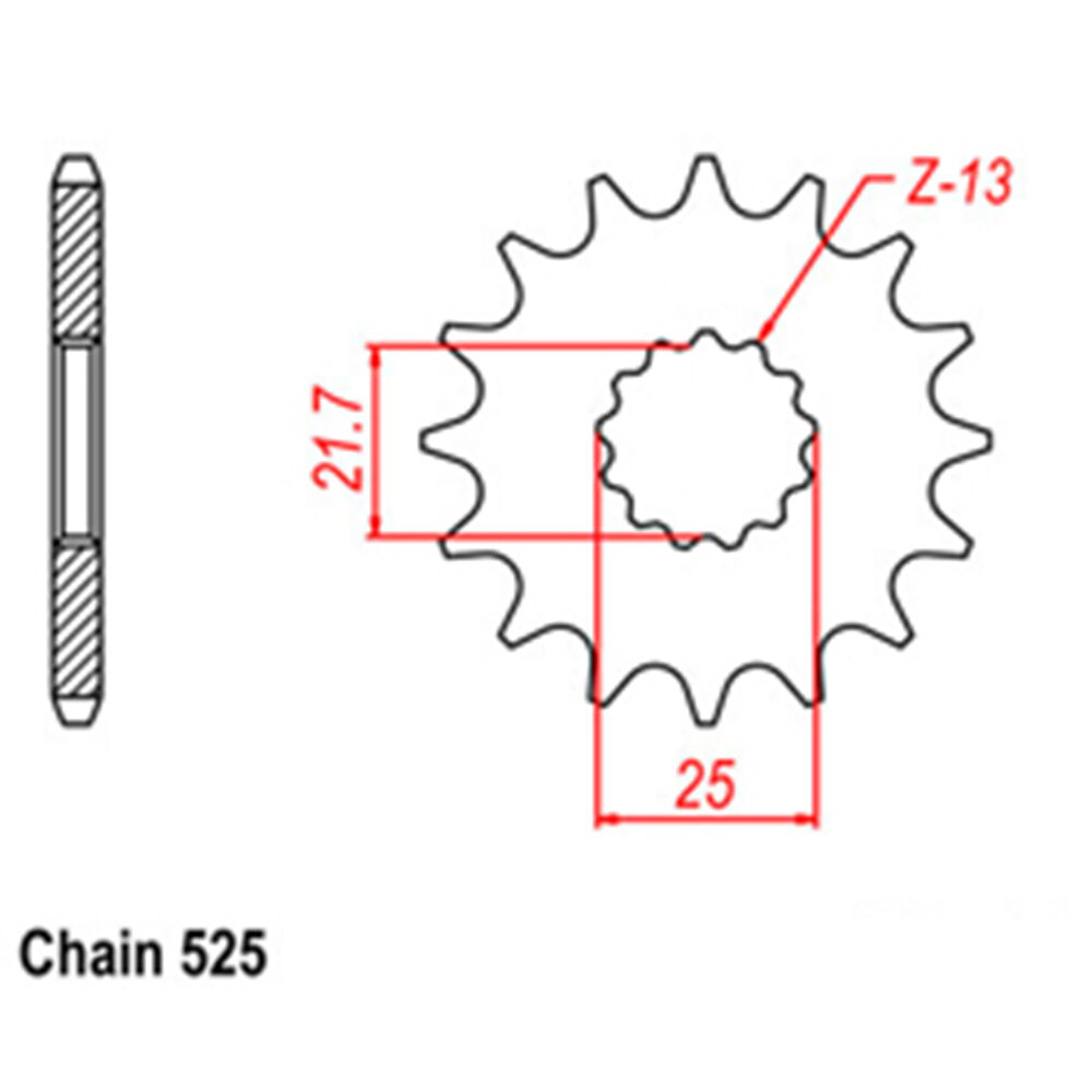 FRONT SPROCKET - STEEL 15T 525P