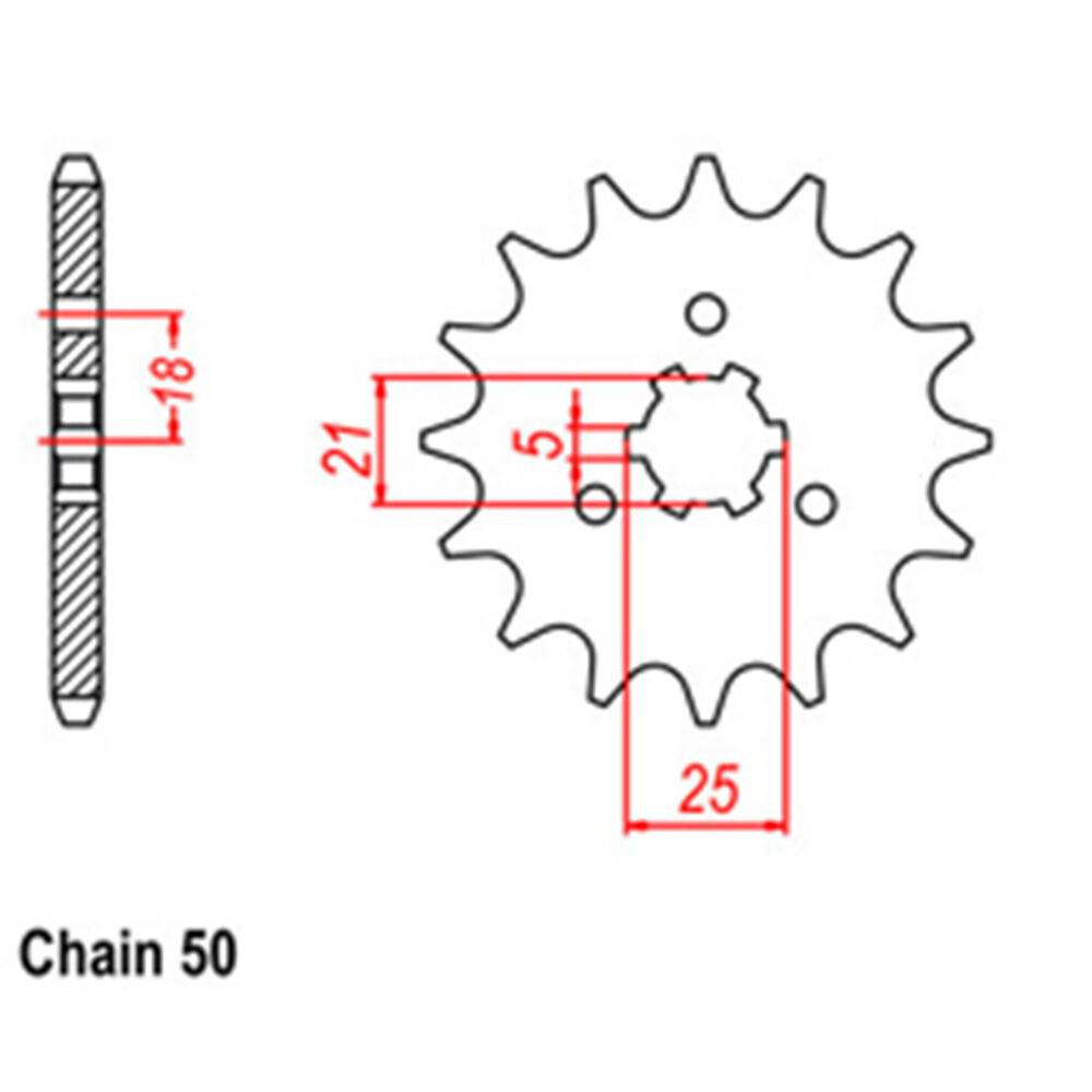 FRONT SPROCKET - STEEL 16T 530P