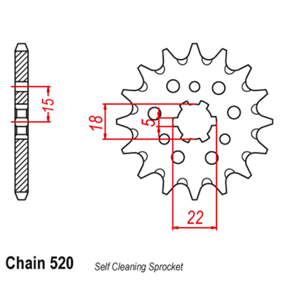FRONT SPROCKET - STEEL 13T 520P