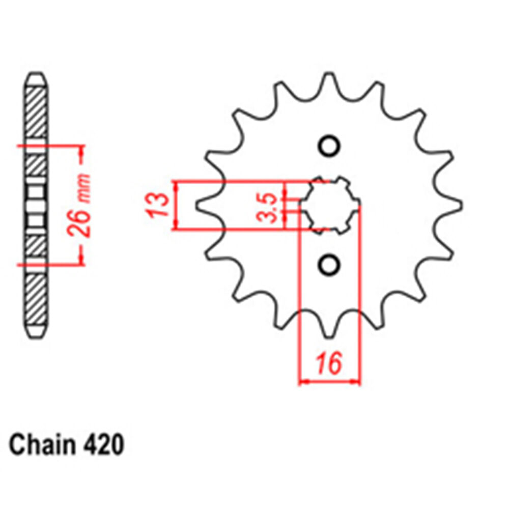 FRONT SPROCKET - STEEL 12T 420P