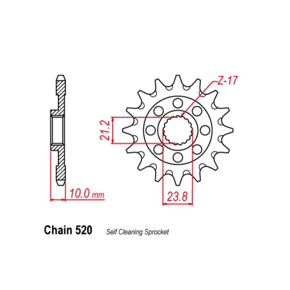 FRONT SPROCKET - STEEL 13T 520P