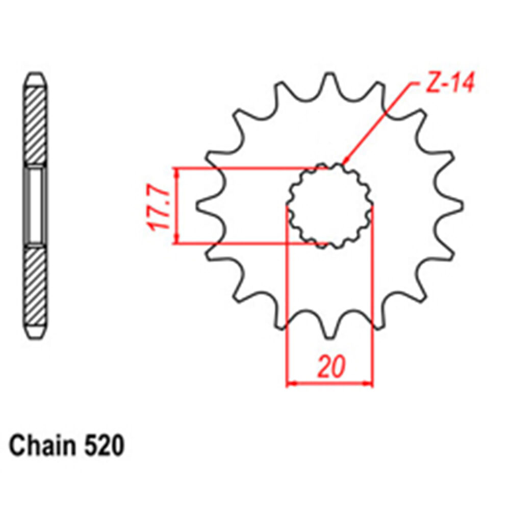 FRONT SPROCKET - STEEL 15T 520P