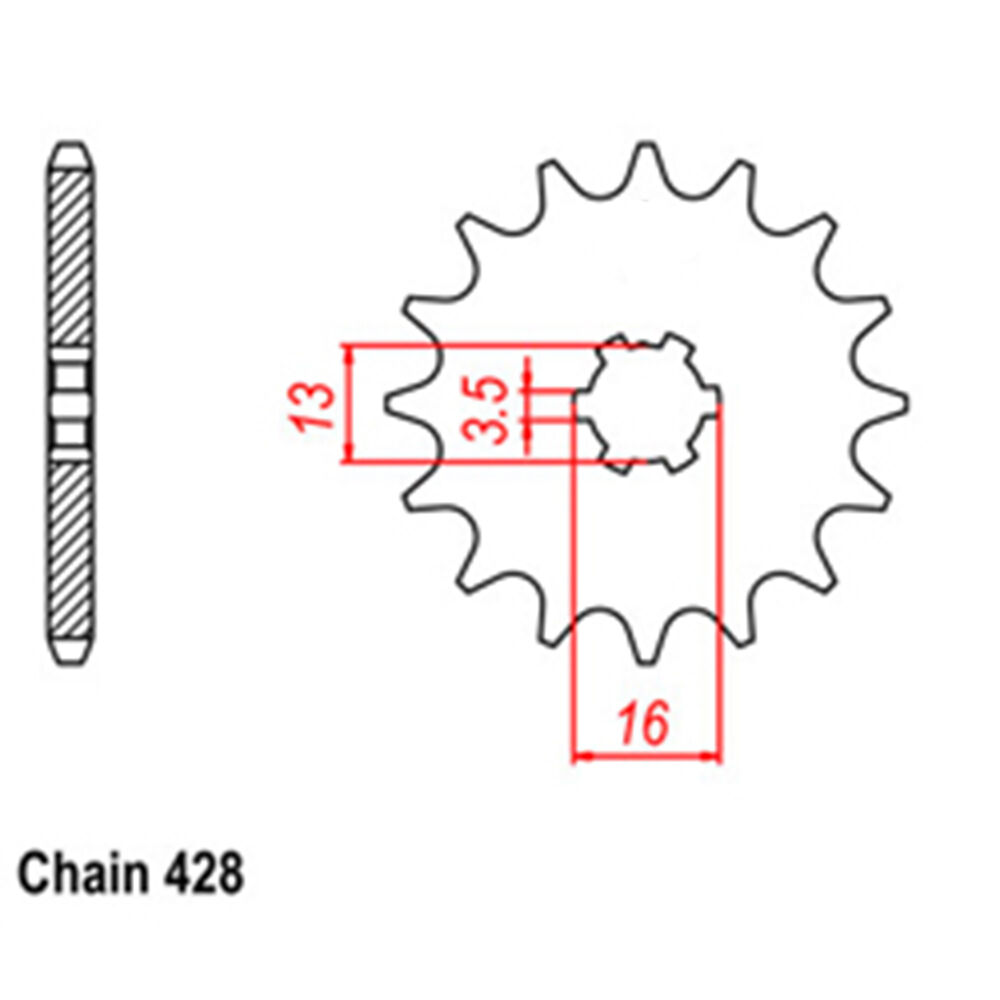 FRONT SPROCKET - STEEL 12T 428P