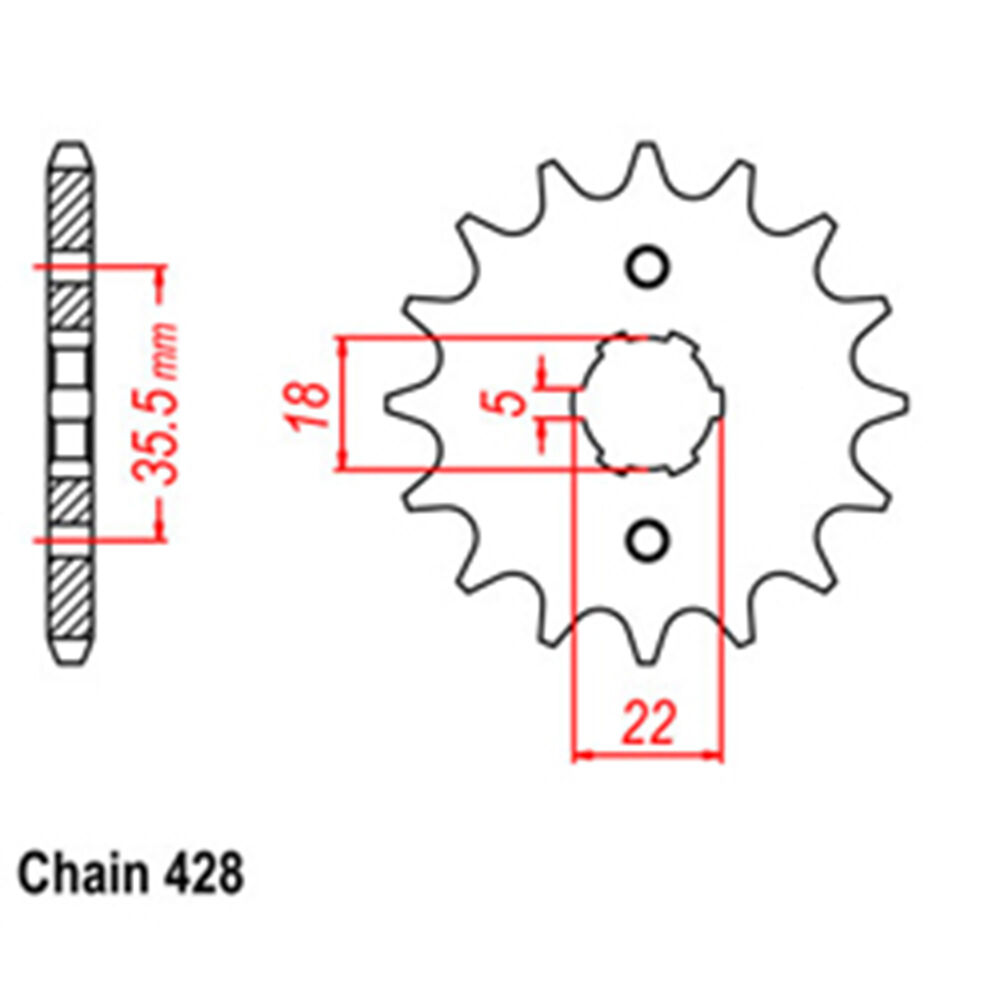 FRONT SPROCKET - STEEL 14T 428P