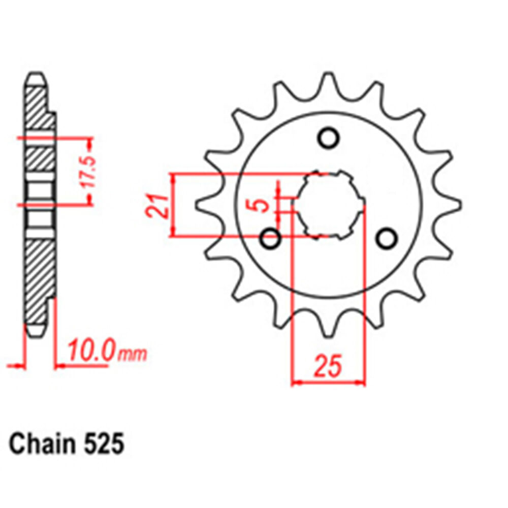 FRONT SPROCKET - STEEL 14T 525P