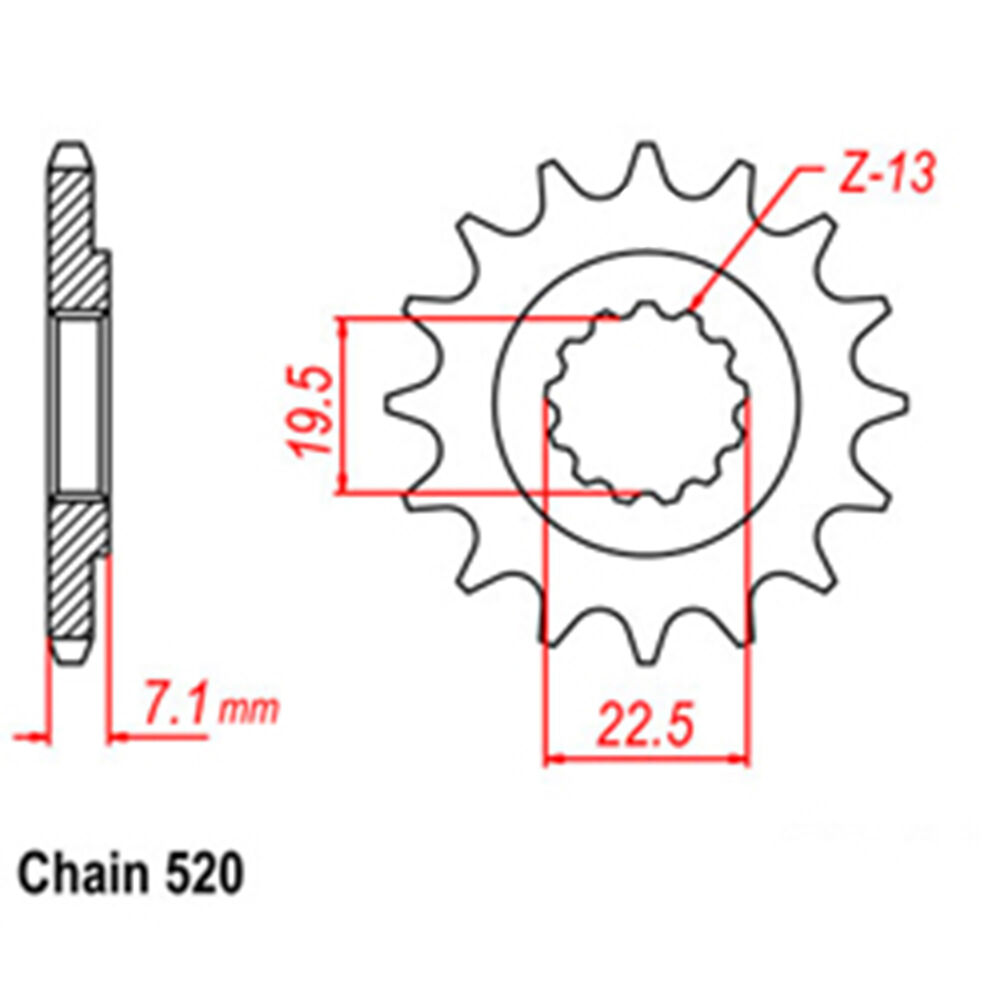 FRONT SPROCKET - STEEL 14T 520P