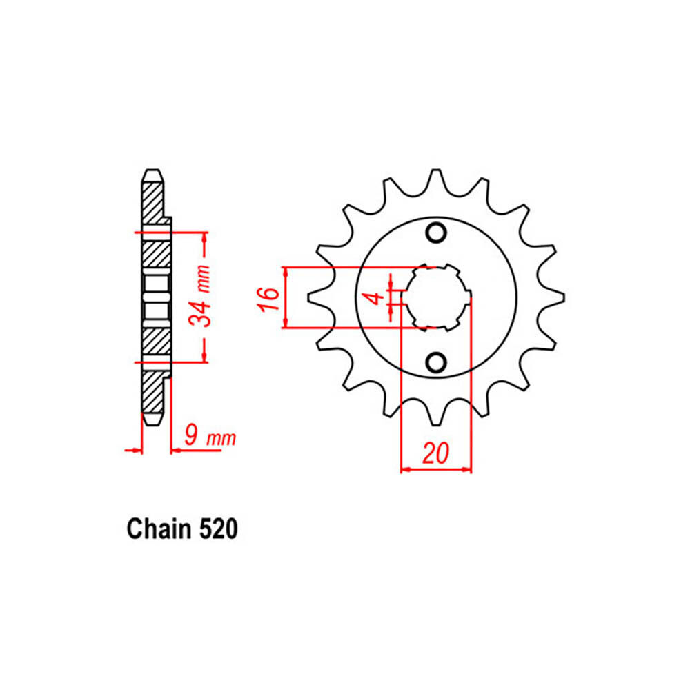 FRONT SPROCKET - STEEL 15T 520P