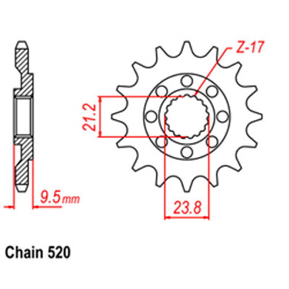 FRONT SPROCKET - STEEL 14T 520P