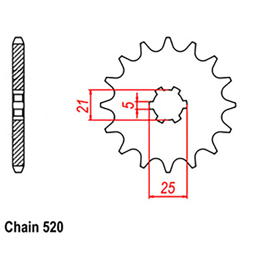 FRONT SPROCKET - STEEL 12T 520P (NOT DRILLED)