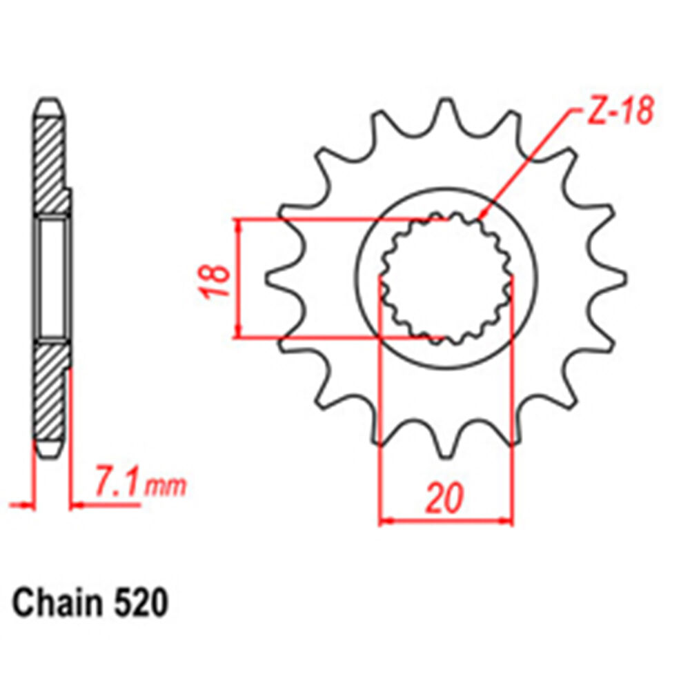 FRONT SPROCKET - STEEL 11T 520P