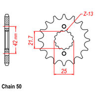 FRONT SPROCKET - STEEL 13T 530P D/D