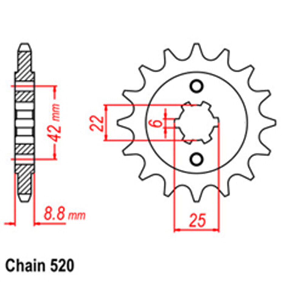 FRONT SPROCKET - STEEL 16T 520P