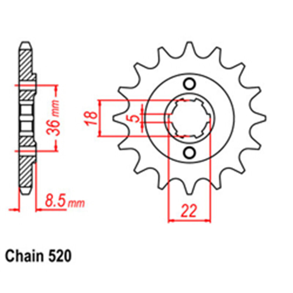 FRONT SPROCKET - STEEL 14T 520P