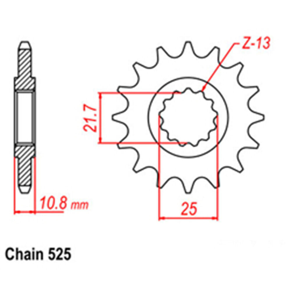 FRONT SPROCKET - STEEL 17T 525P