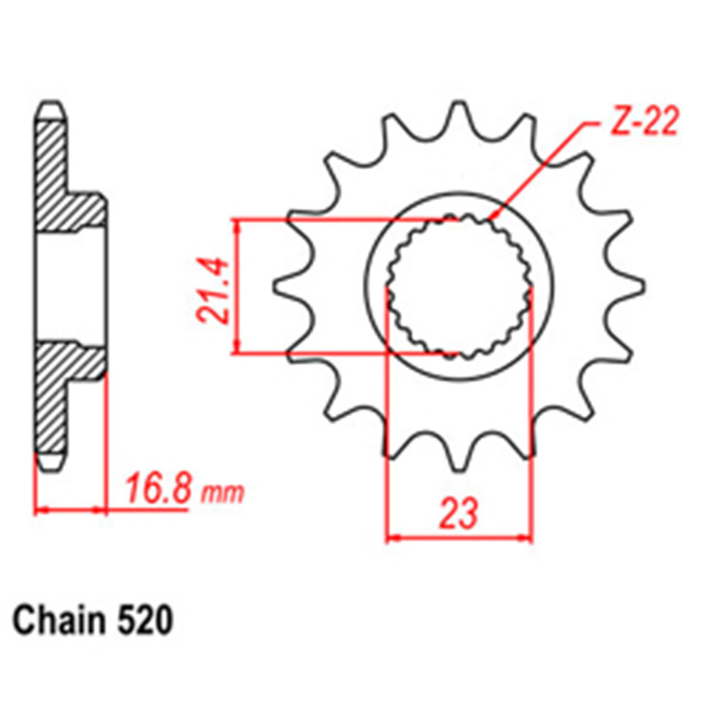 FRONT SPROCKET - STEEL 16T 520P