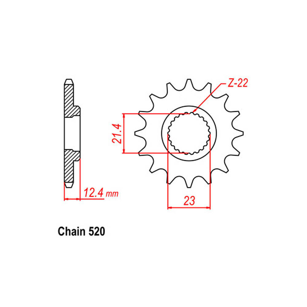 FRONT SPROCKET - STEEL 14T 520P