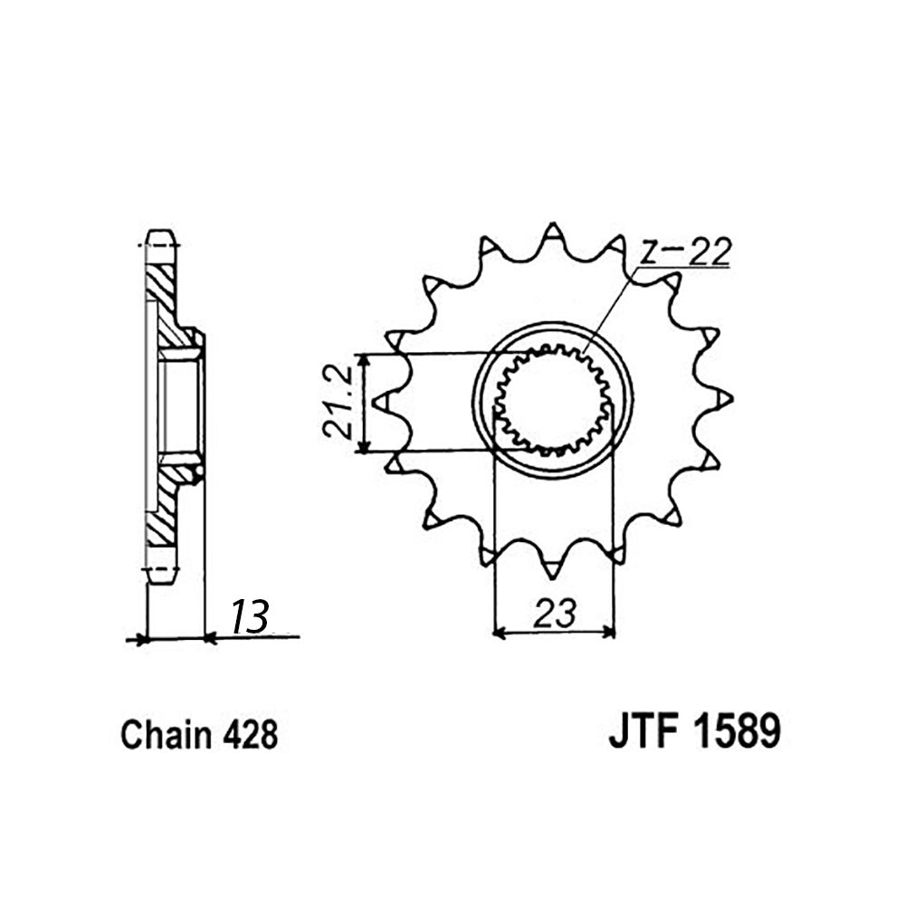 FRONT SPROCKET - STEEL 15T 428P