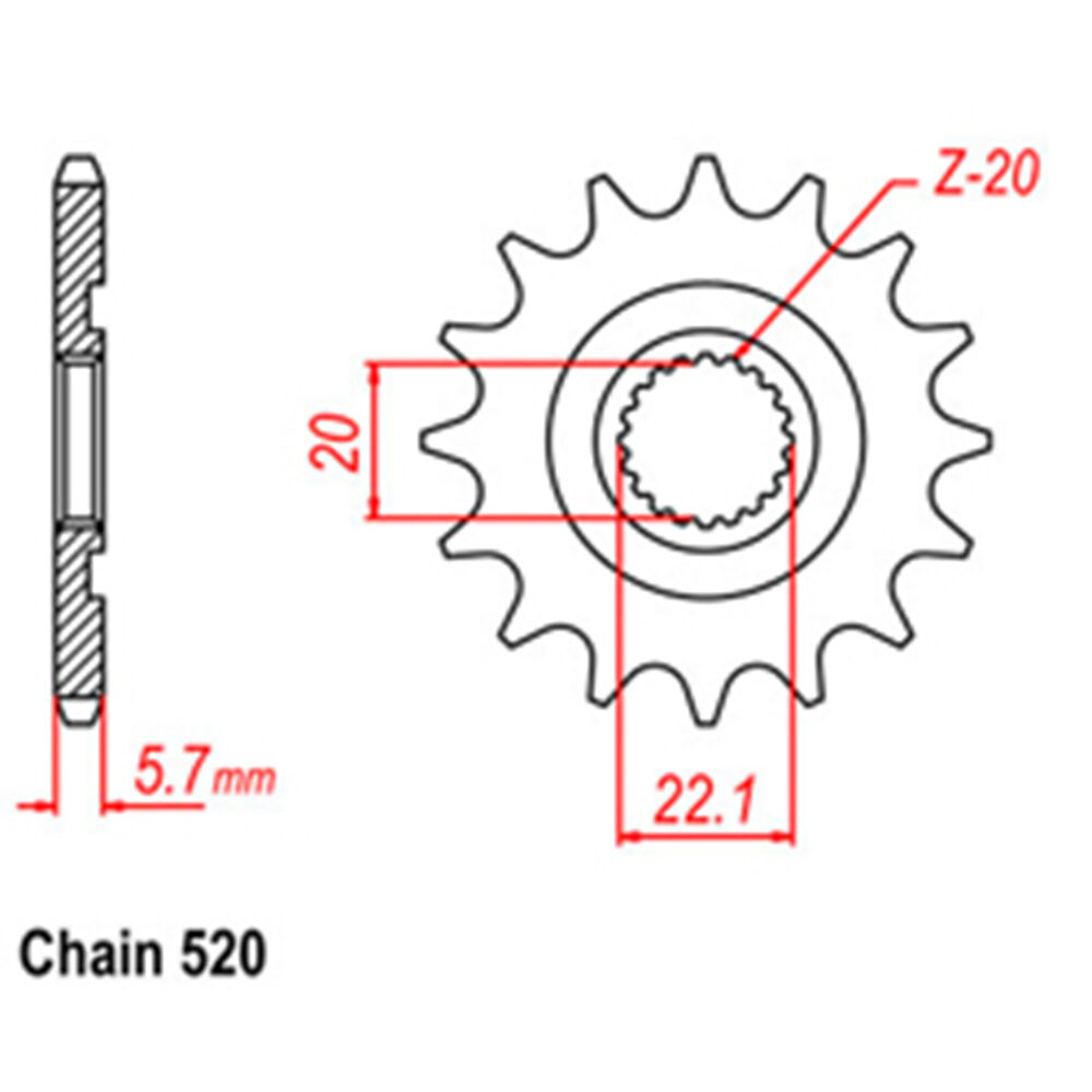 FRONT SPROCKET - STEEL 12T 520P