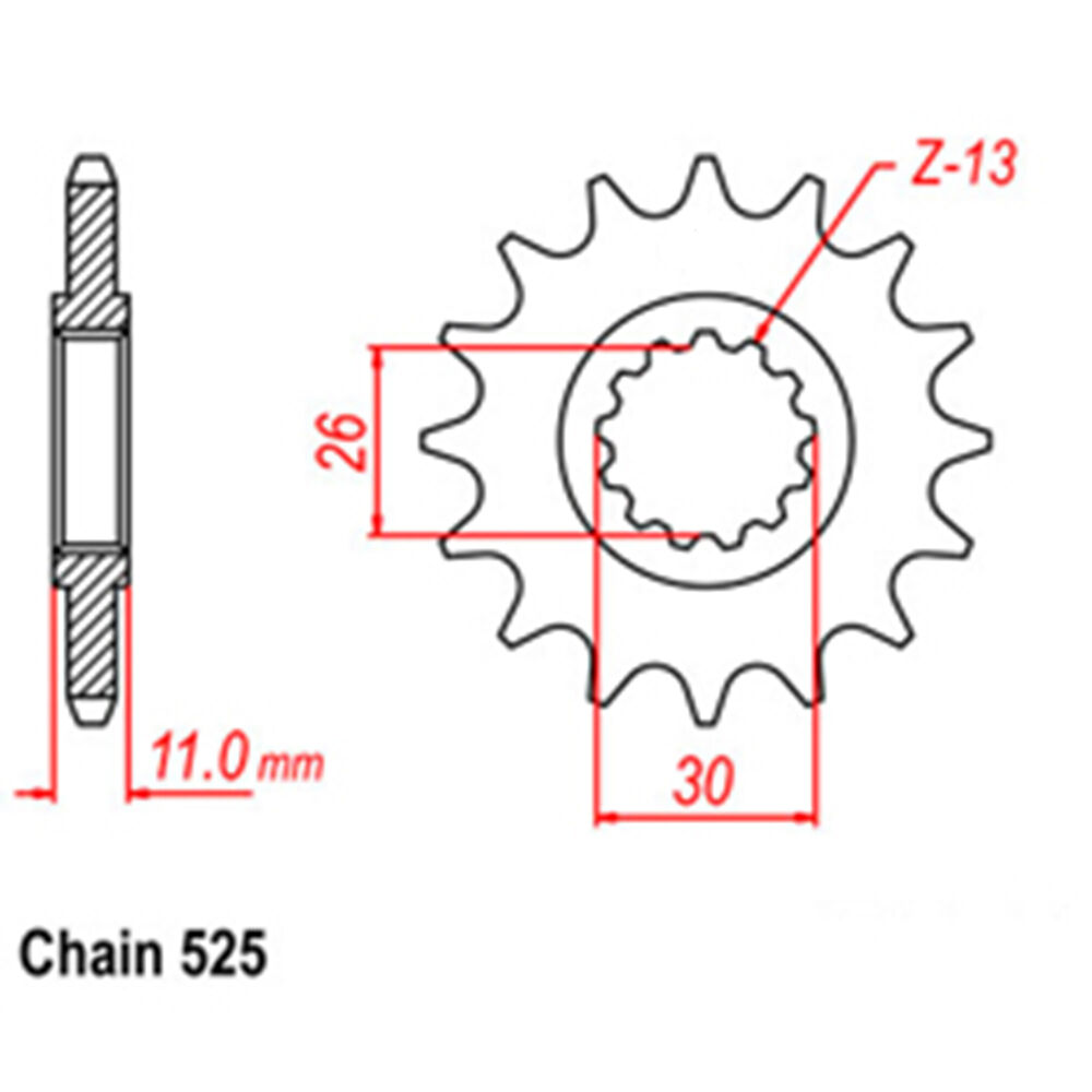 FRONT SPROCKET - STEEL 14T 525P