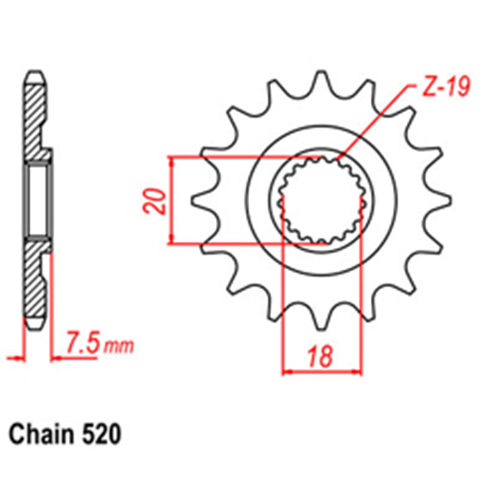 FRONT SPROCKET - STEEL 13T 520P