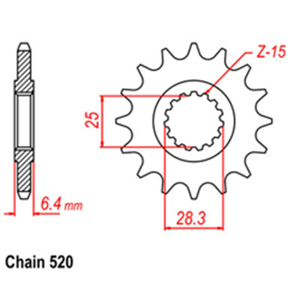 FRONT SPROCKET - STEEL 13T 520P