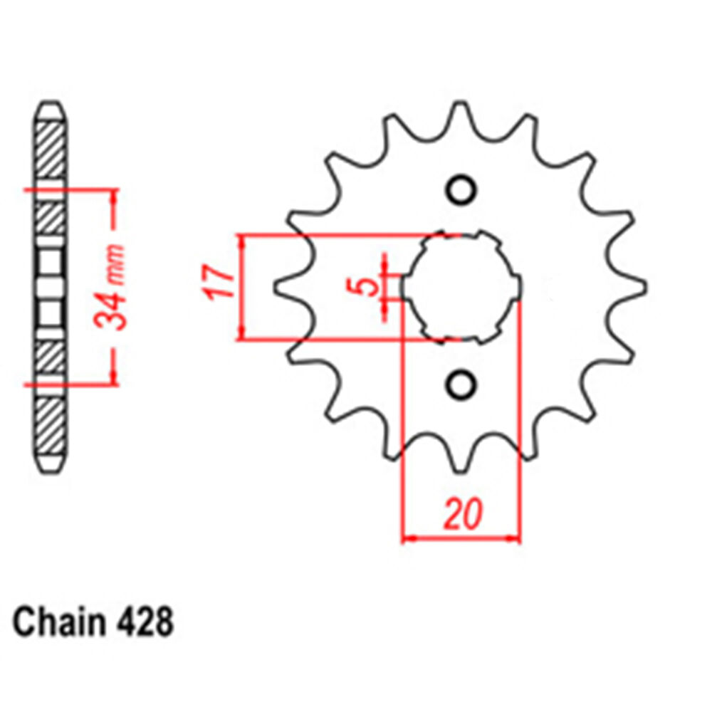 FRONT SPROCKET - STEEL 14T 428P