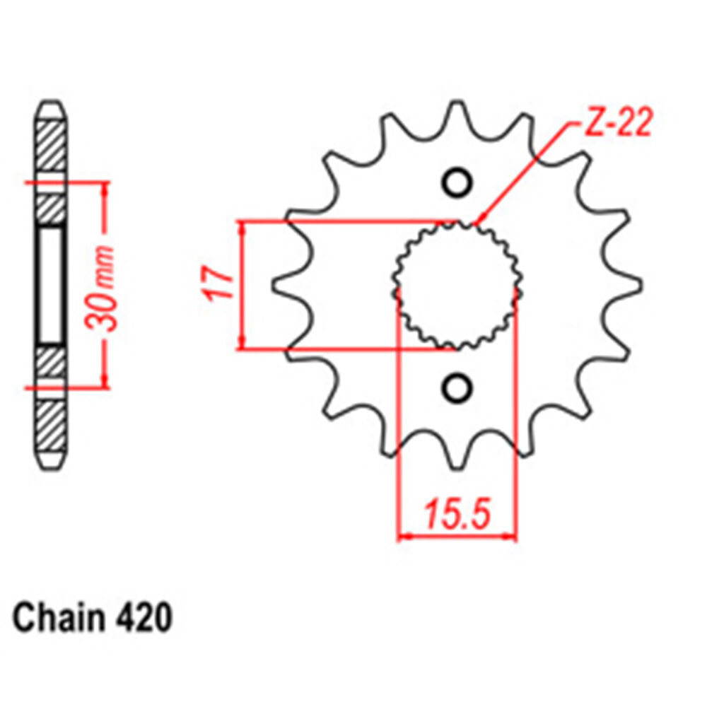 FRONT SPROCKET - STEEL 14T 420P