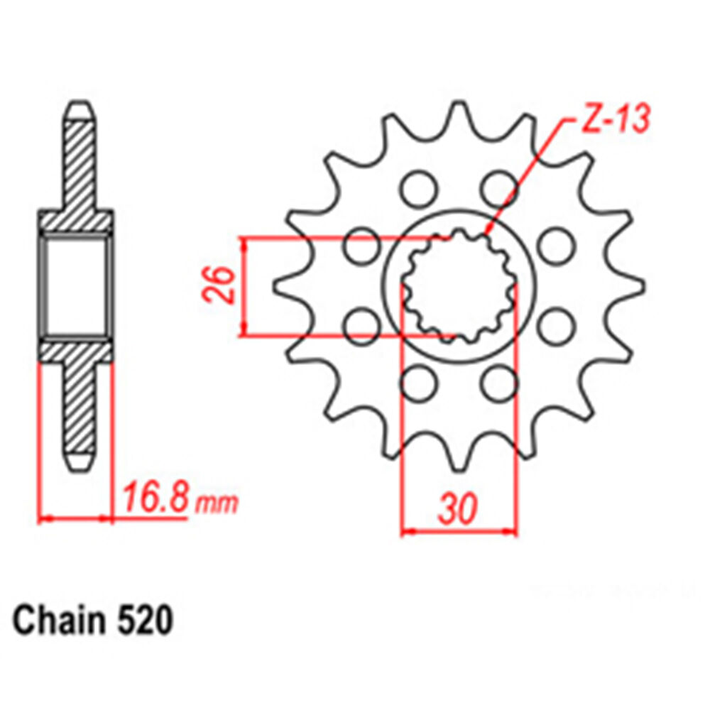 FRONT SPROCKET - STEEL 16T 520P