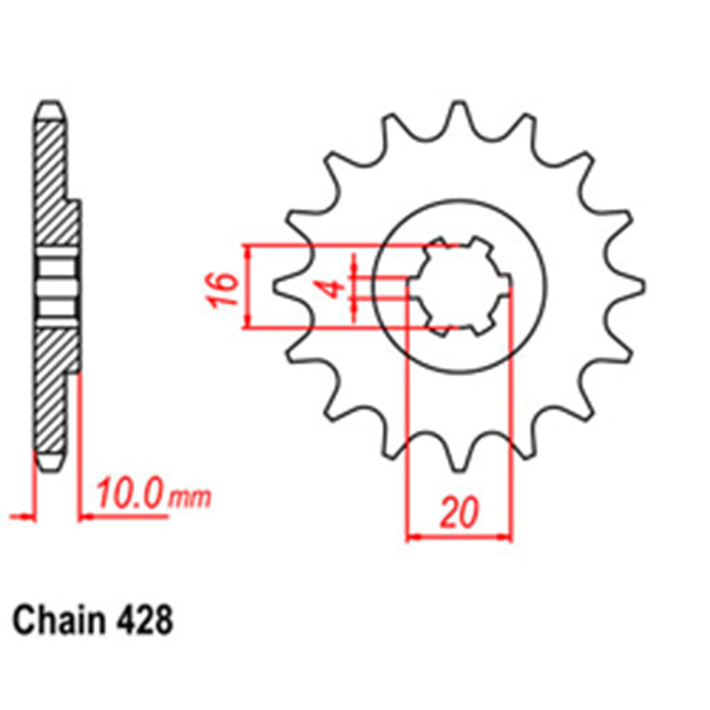 FRONT SPROCKET - STEEL 14T 428P