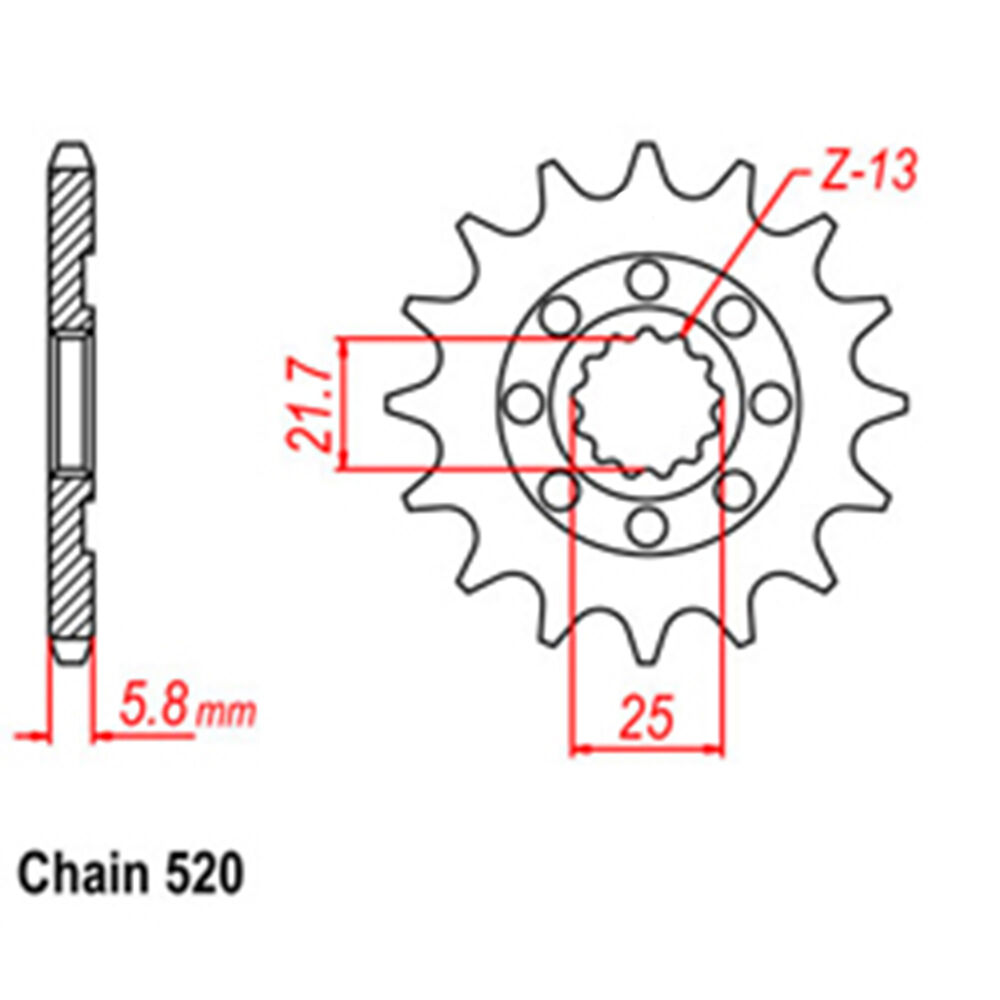 FRONT SPROCKET - STEEL 14T 520P