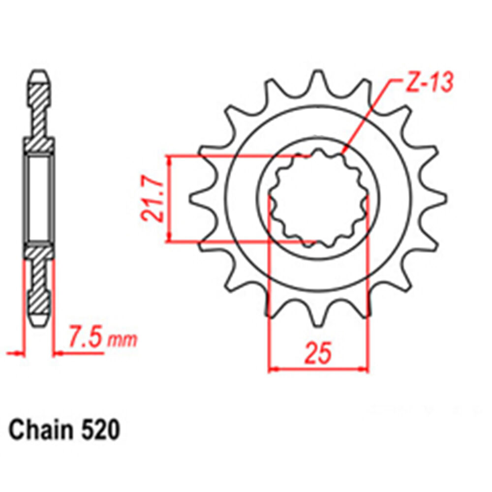 FRONT SPROCKET - STEEL 16T 520P