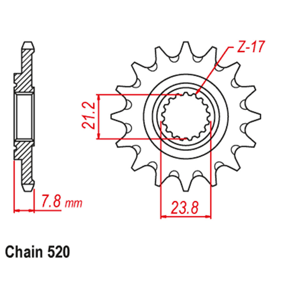 FRONT SPROCKET - STEEL 14T #520