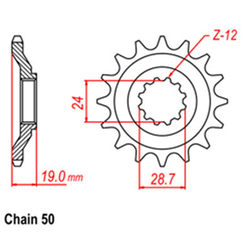 FRONT SPROCKET - STEEL 17T 530P