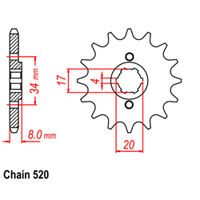 FRONT SPROCKET - STEEL 13T 520P